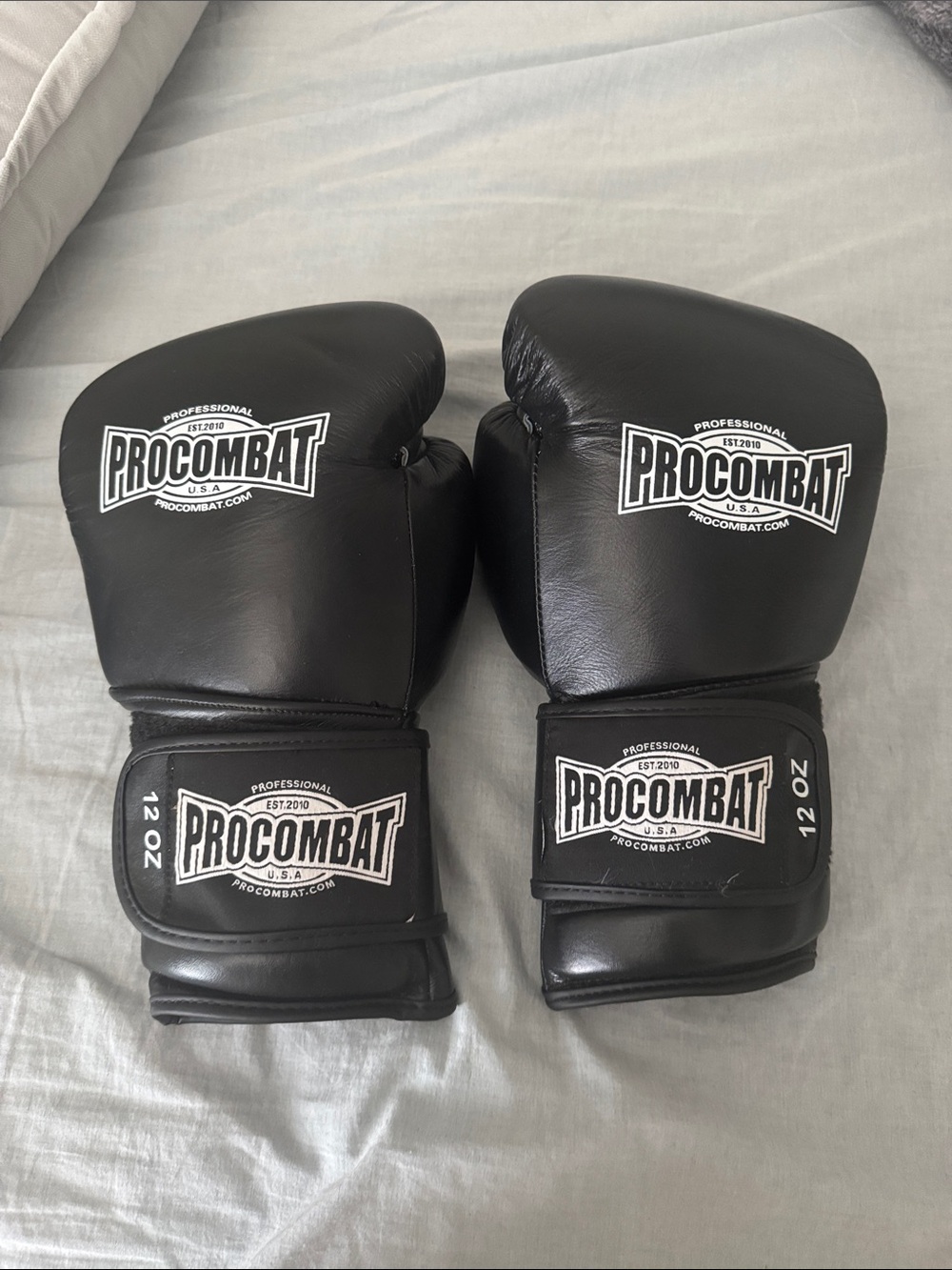 Black Boxing Gloves - Professional 12 oz Training Gloves